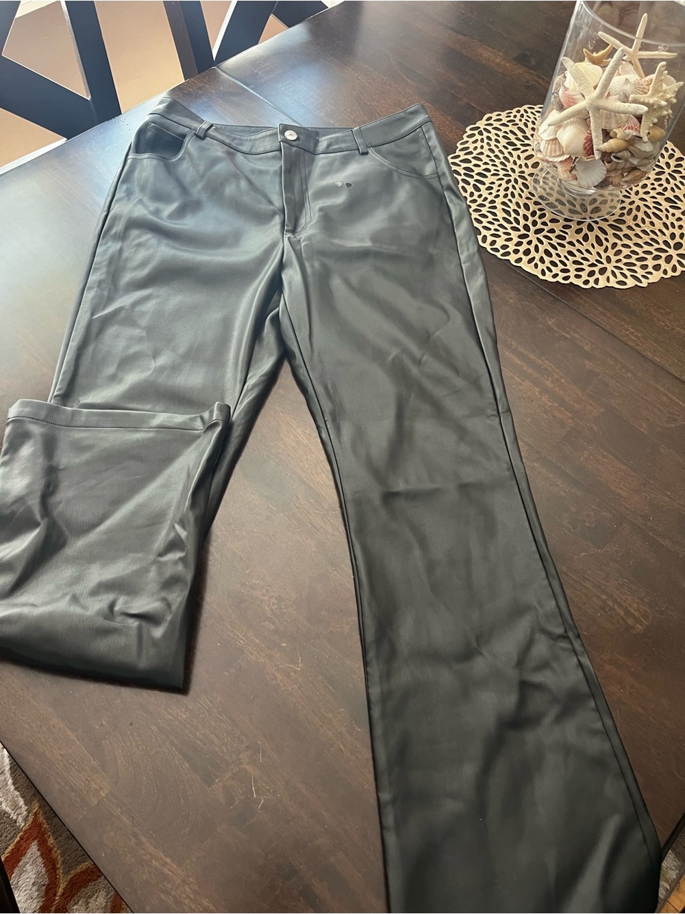 White Fox Boutique Black Faux Leather Boot Cut Pants